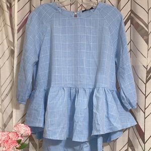 Light Blue Peplum Blouse